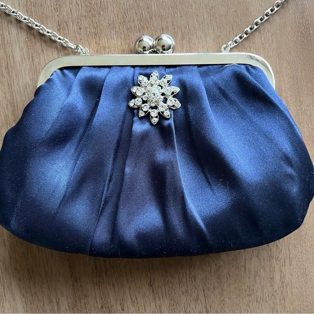 😊Style & Co. Satin Clutch Purse Navy